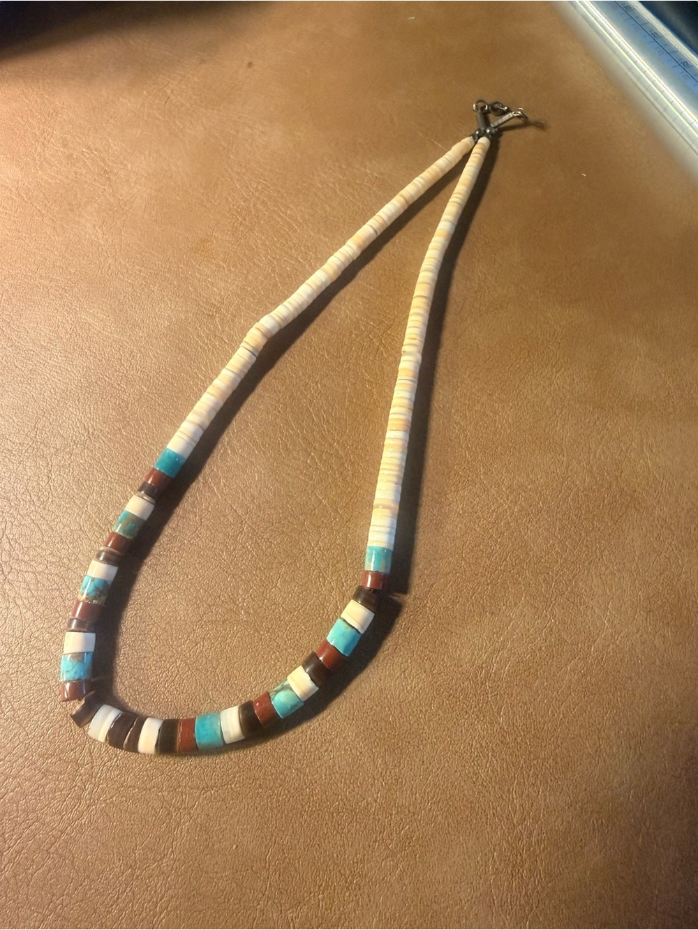 Vintage hand rolled Santo Domingo Turquoise and multi stone and shell